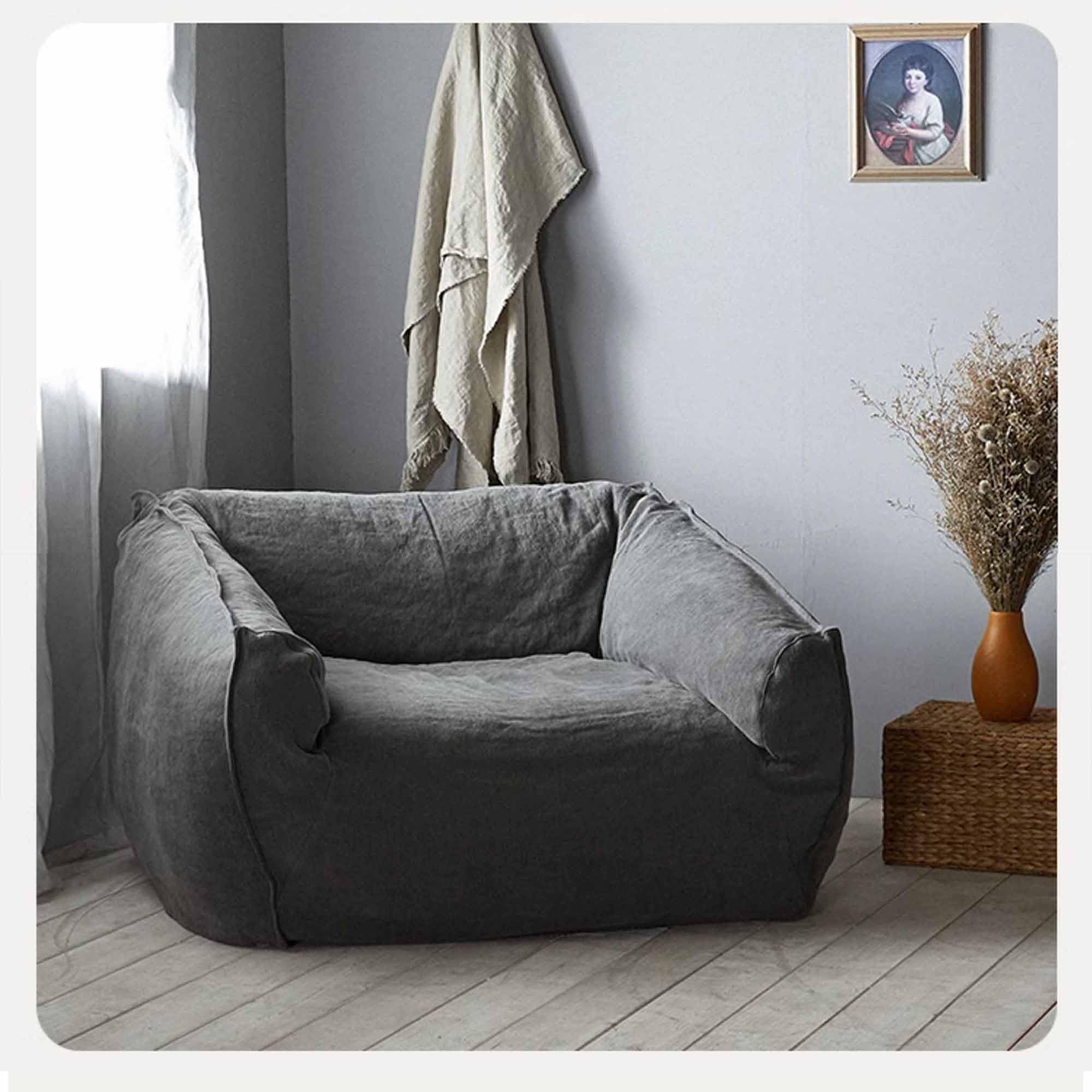 Amazon.com: QIUPAI Wabi-sabi Style Linen Fabric Sofa Japanese